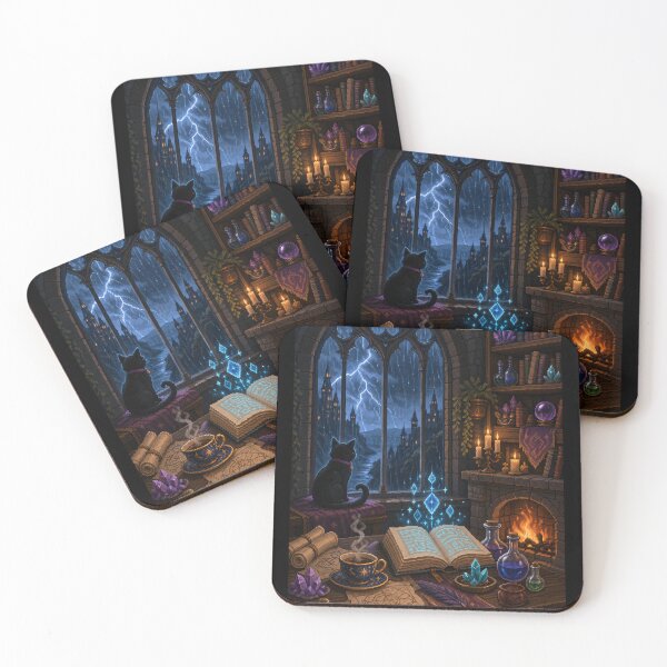 Item preview, Stormlit Spellbook and Black Cat Library  designed and sold by Sketchlegacy.