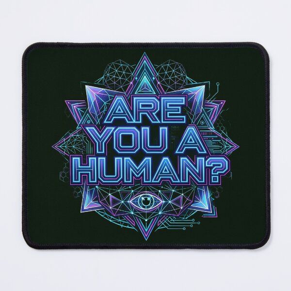 Item preview, Are You A Human? Neon Cyberpunk Geometry designed and sold by Bhaskar Digital Art.