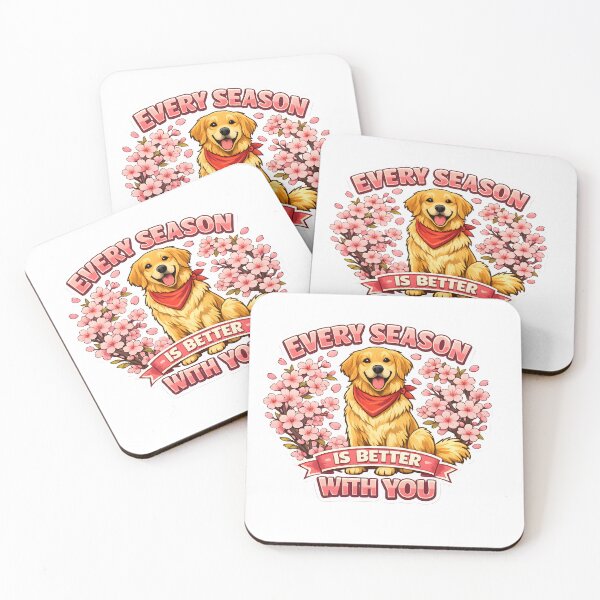 Item preview, Every Season Is Better With You – Cute Golden Retriever Floral Dog Lover Design designed and sold by Sahil Randhawa.