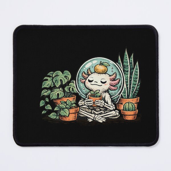 Item preview, Relaxed Skeleton with Houseplants Monstera Snake Plant Pothos – Tattoo Flash Folk Art Risograph Illustration designed and sold by OnPointOutfits.