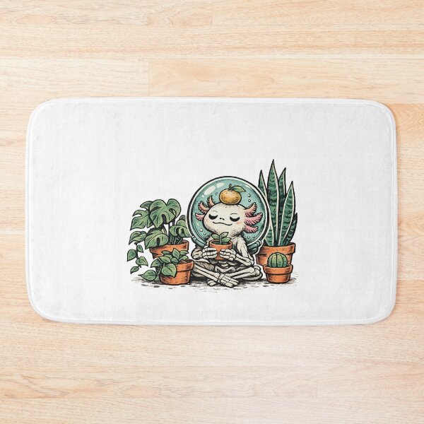 Item preview, Relaxed Skeleton with Houseplants Monstera Snake Plant Pothos – Tattoo Flash Folk Art Risograph Illustration designed and sold by OnPointOutfits.