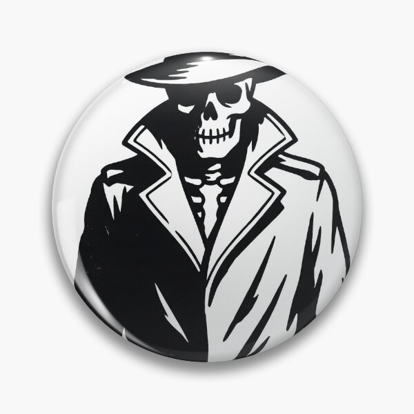 Item preview, Skeleton in Fedora and Trench Coat with Stitched Mouth and Dark Sunglasses designed and sold by MisteryDesigner.
