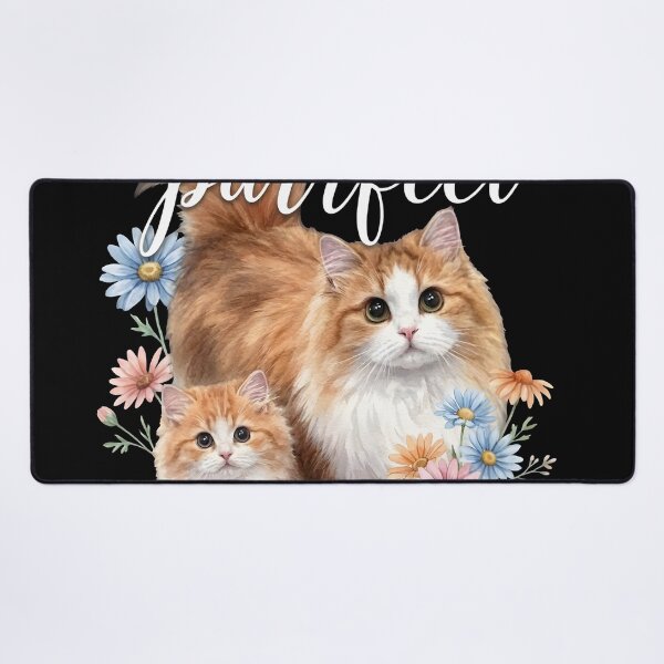 Item preview, Cute Ginger Cat Mom and Kitten Watercolor Floral Aesthetic designed and sold by MAGICKEY2024.