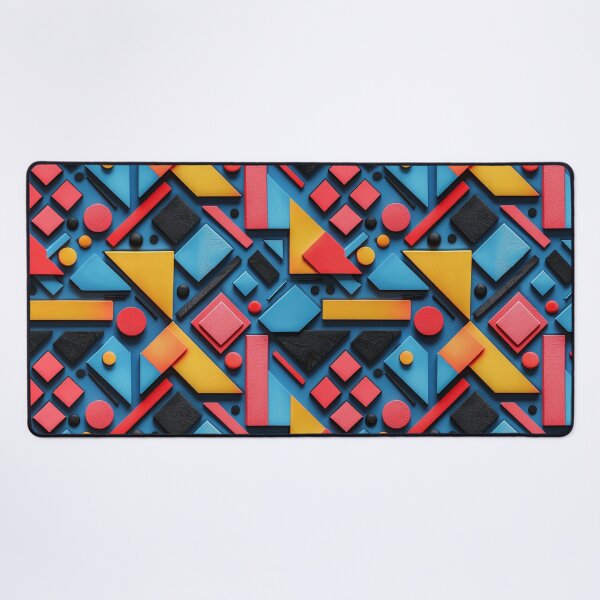 Item preview, Abstract Colorful Geometric Wooden Shapes Pattern designed and sold by NTGUILTY.