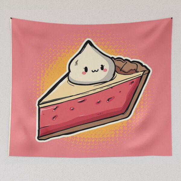 Item preview, Cute Kawaii Pie Slice with Whipped Cream Face designed and sold by Uniquely Yours.