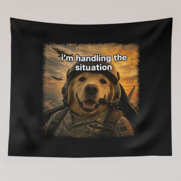 Item preview, I'm Handling the Situation – Funny Pilot Dog Meme designed and sold by SidTastic .