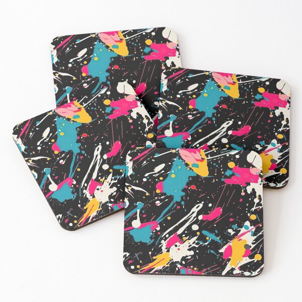 Item preview, Dark Neon Paint Splatter Urban Graffiti Pattern designed and sold by VibeShift Studio.
