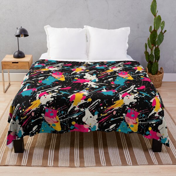 Item preview, Dark Neon Paint Splatter Urban Graffiti Pattern designed and sold by VibeShift Studio.