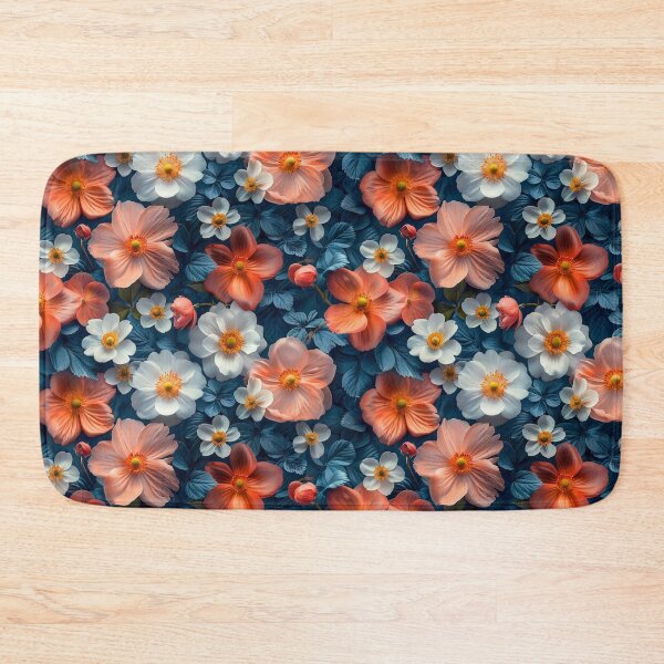 Item preview, Peach and White Floral Seamless Pattern designed and sold by NTGUILTY.