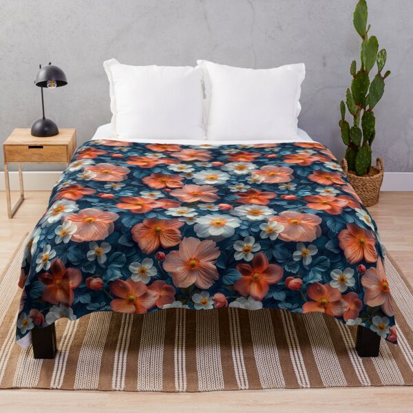 Item preview, Peach and White Floral Seamless Pattern designed and sold by NTGUILTY.