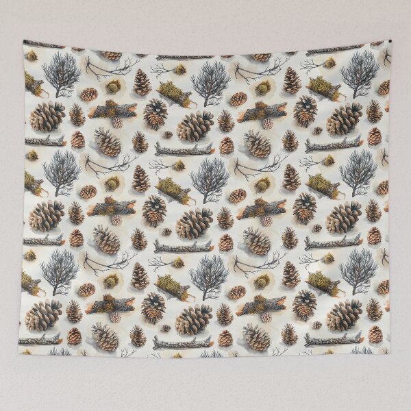 Item preview, Watercolor Pine Cones Forest Seamless Pattern designed and sold by NTGUILTY.