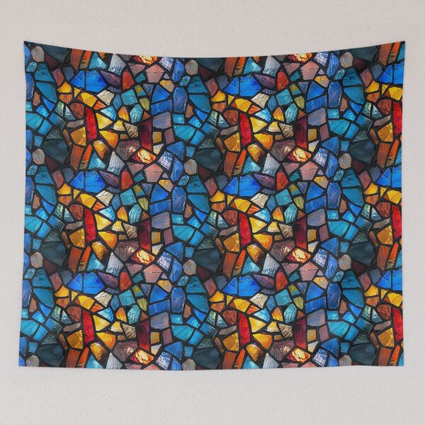Item preview, Colorful Stained Glass Mosaic Seamless Pattern designed and sold by NTGUILTY.