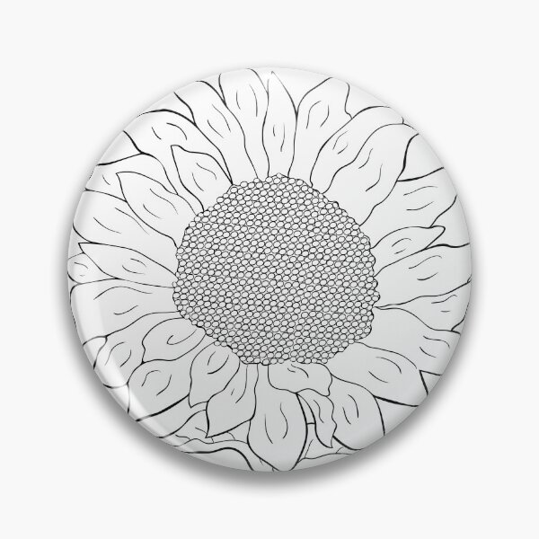 Item preview, Sunflower Line Art Drawing designed and sold by OrPolly.