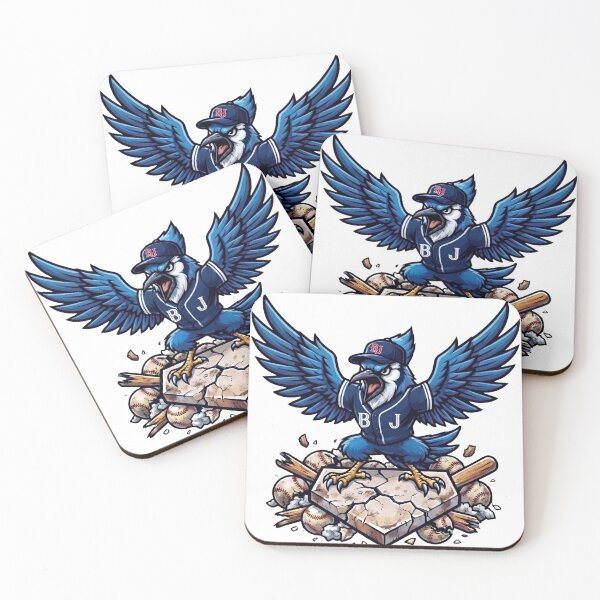 Item preview, Angry Blue Jay Baseball Mascot Crushing Home Plate designed and sold by Pandora´s Box.