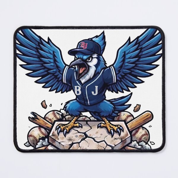 Item preview, Angry Blue Jay Baseball Mascot Crushing Home Plate designed and sold by Pandora´s Box.