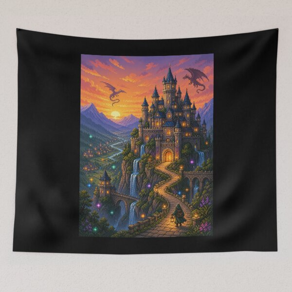 Item preview, Dragonflight Over the Sunset Kingdom  designed and sold by Sketchlegacy.
