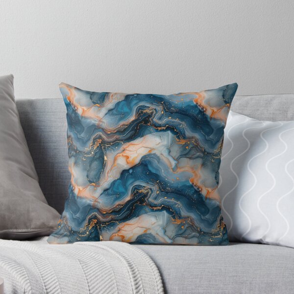 Item preview, Blue Gold Agate Marble Fluid Seamless Pattern designed and sold by NTGUILTY.