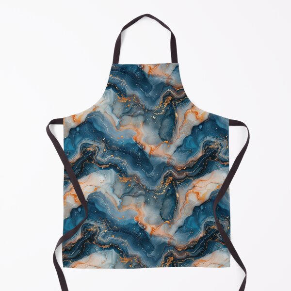 Item preview, Blue Gold Agate Marble Fluid Seamless Pattern designed and sold by NTGUILTY.