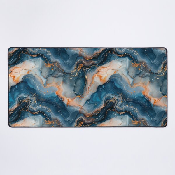 Item preview, Blue Gold Agate Marble Fluid Seamless Pattern designed and sold by NTGUILTY.