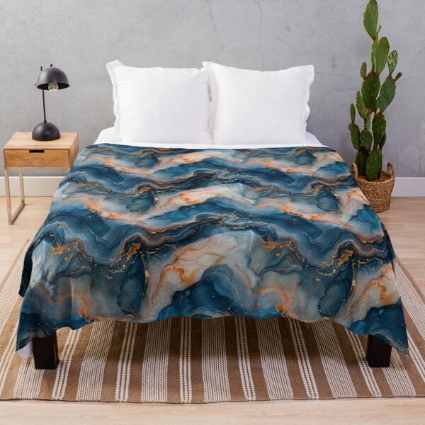Item preview, Blue Gold Agate Marble Fluid Seamless Pattern designed and sold by NTGUILTY.