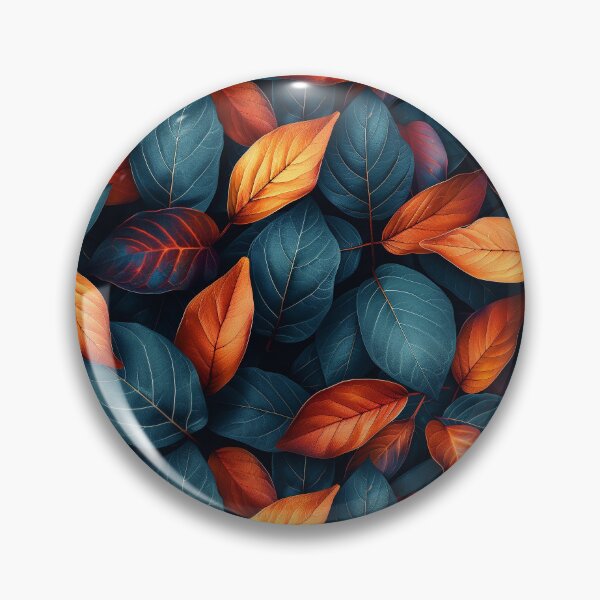 Item preview, Orange and Teal Leaves Seamless Foliage Pattern designed and sold by NTGUILTY.