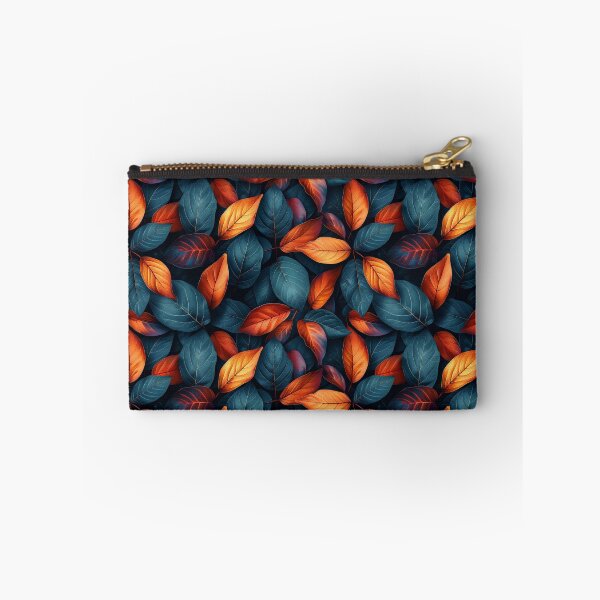 Item preview, Orange and Teal Leaves Seamless Foliage Pattern designed and sold by NTGUILTY.