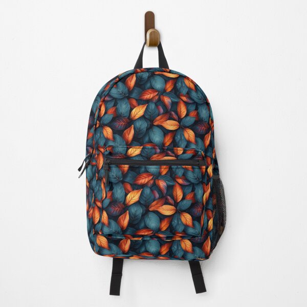 Item preview, Orange and Teal Leaves Seamless Foliage Pattern designed and sold by NTGUILTY.
