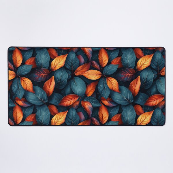 Item preview, Orange and Teal Leaves Seamless Foliage Pattern designed and sold by NTGUILTY.