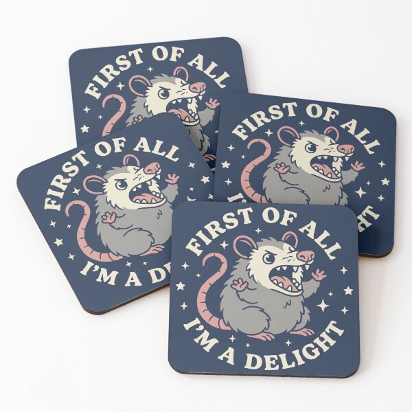 Item preview, First Of All I'm A Delight Funny Angry Possum designed and sold by TavellynArt.