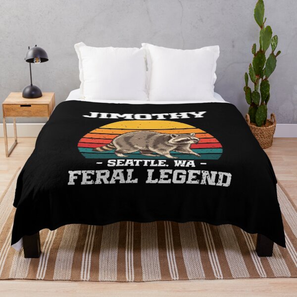 Item preview, Jimothy The Feral Legend Raccoon Seattle Washington Retro Sunset designed and sold by IsDesignHub.