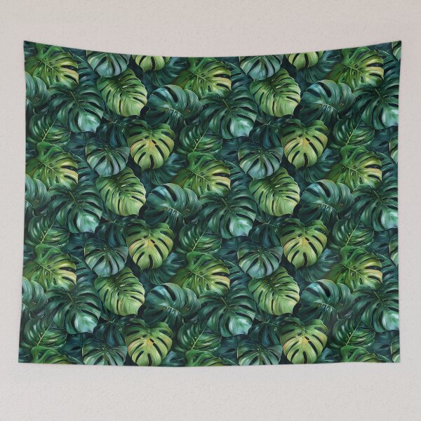 Item preview, Lush Green Tropical Monstera Leaves Seamless Pattern designed and sold by NTGUILTY.