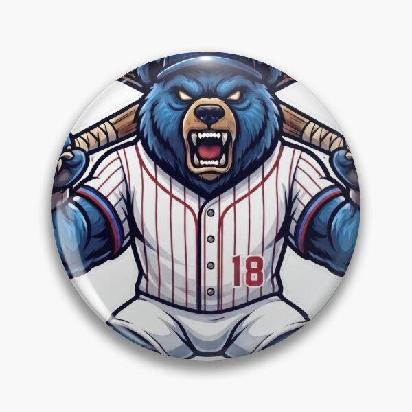 Item preview, Angry Chicago Blue Bear Baseball Mascot Crossed Bats designed and sold by Pandora´s Box.