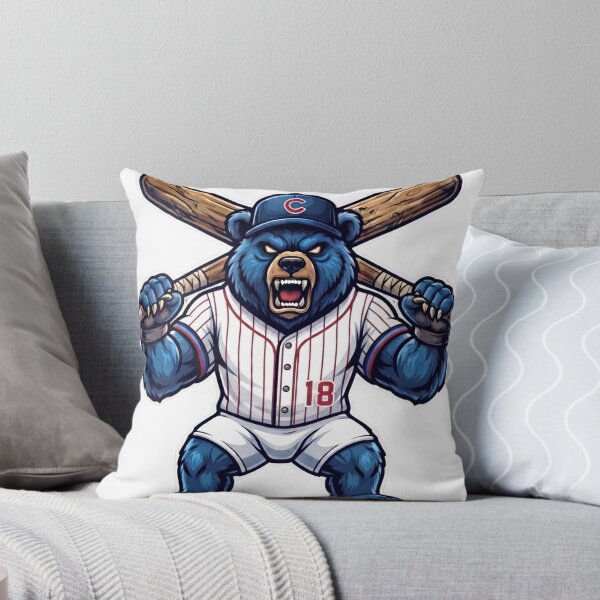 Item preview, Angry Chicago Blue Bear Baseball Mascot Crossed Bats designed and sold by Pandora´s Box.