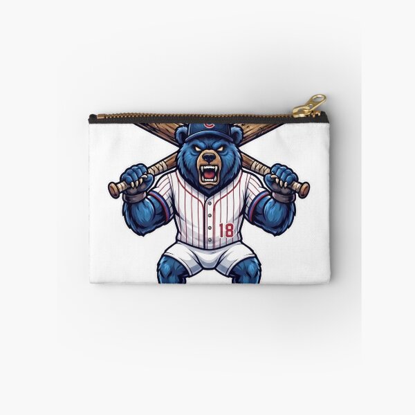 Item preview, Angry Chicago Blue Bear Baseball Mascot Crossed Bats designed and sold by Pandora´s Box.