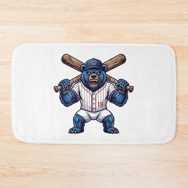 Item preview, Angry Chicago Blue Bear Baseball Mascot Crossed Bats designed and sold by Pandora´s Box.