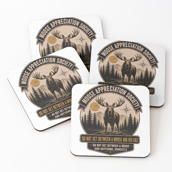 Item preview, Moose Appreciation Society Do Not Get Between A Moose And Her Calf Funny Wildlife designed and sold by WearTheVibe Store.