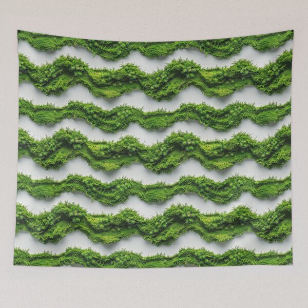 Item preview, Lush Green Moss Waves Seamless Pattern designed and sold by NTGUILTY.