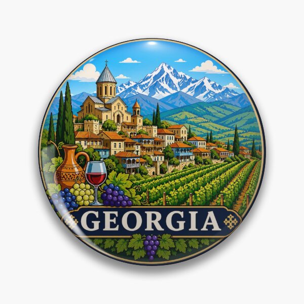 Item preview, Georgia Country Vineyard and Caucasus Mountains designed and sold by Myra365Art.