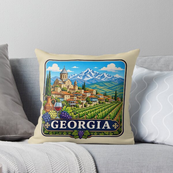 Item preview, Georgia Country Vineyard and Caucasus Mountains designed and sold by Myra365Art.