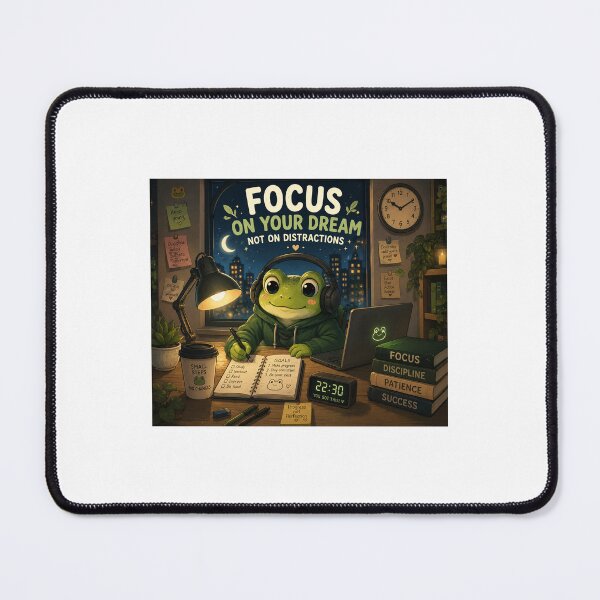 Item preview, Focus On Your Dream - Cute Study Frog designed and sold by lovepower.