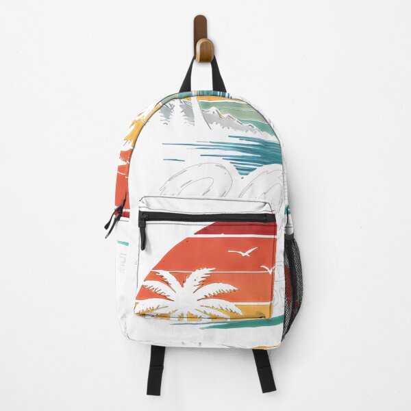 Item preview, Colorful sunset beach with palm trees and rainbow designed and sold by DealNest.