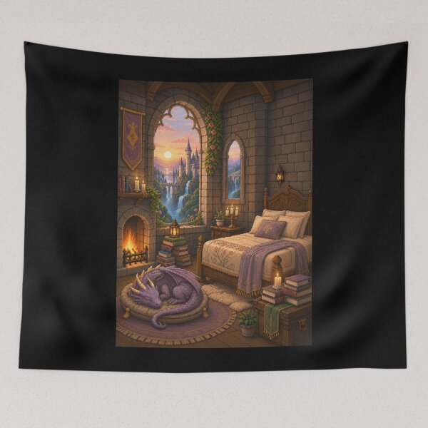 Item preview, Sleeping Dragon in the Sunset Castle Chamber  designed and sold by Sketchlegacy.