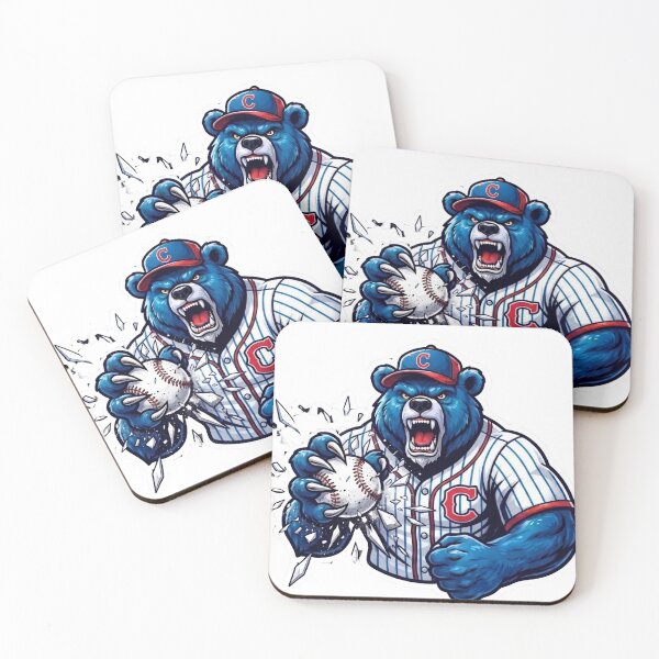 Item preview, Chicago Blue Bear Shattering Glass Baseball Mascot designed and sold by Pandora´s Box.
