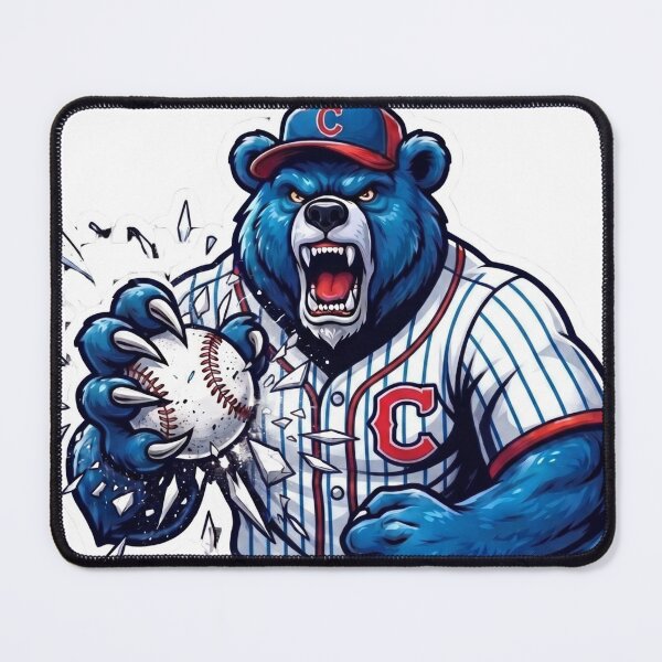 Item preview, Chicago Blue Bear Shattering Glass Baseball Mascot designed and sold by Pandora´s Box.