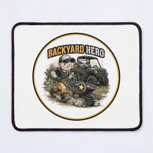Item preview, Backyard Hero Wheelbarrow Yard Work Design designed and sold by WayOutWorks.