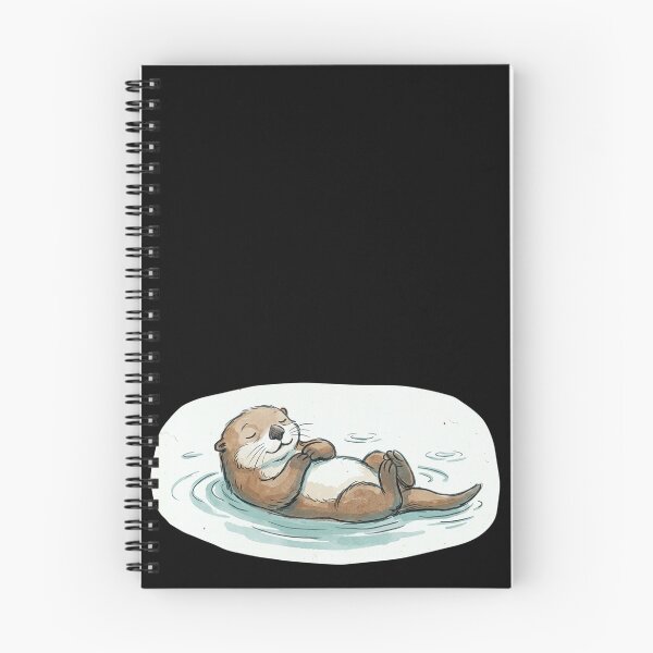 Item preview, Contented Sea Otter Floating on Back Hugging Paws – New Yorker Spot Art Street Sticker Illustration designed and sold by OnPointOutfits.