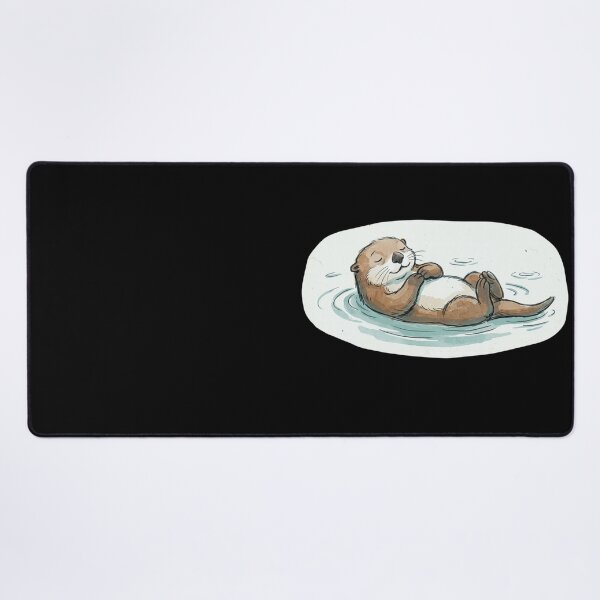 Item preview, Contented Sea Otter Floating on Back Hugging Paws – New Yorker Spot Art Street Sticker Illustration designed and sold by OnPointOutfits.