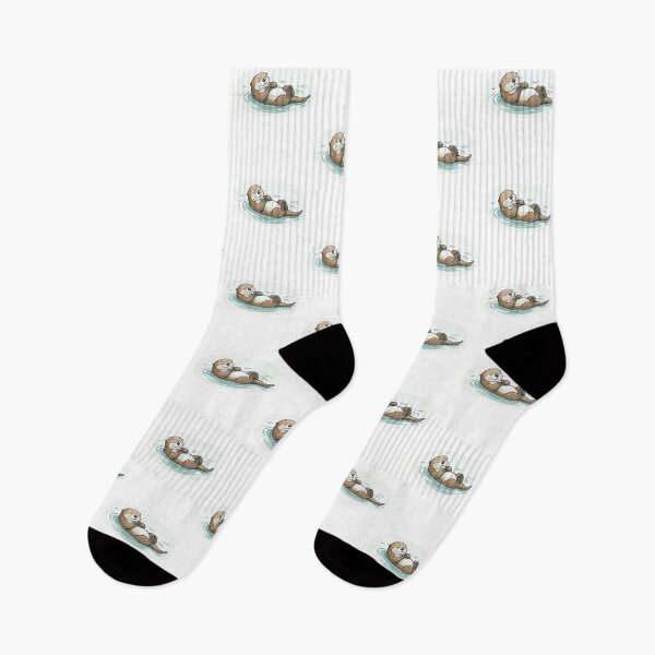 Item preview, Contented Sea Otter Floating on Back Hugging Paws – New Yorker Spot Art Street Sticker Illustration designed and sold by OnPointOutfits.