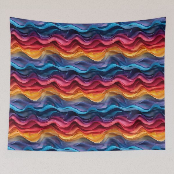 Item preview, Colorful Wavy Ribbon Fabric Waves Seamless Pattern designed and sold by NTGUILTY.