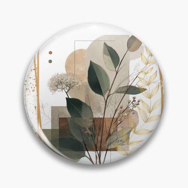 Artikelvorschau, Botanical Pattern with Gold Frame entworfen und verkauft von lunettebloom.